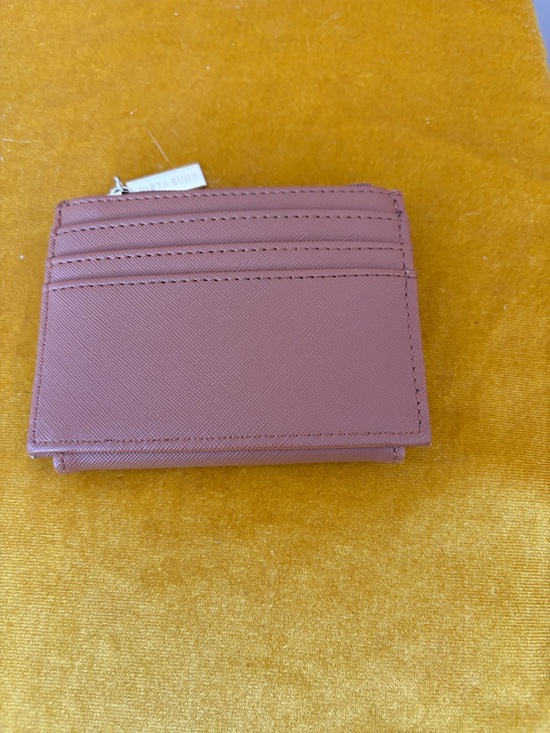Anne Klein Saffiano Card Case Wallet Zip Coin Pocket Mauve NWOT - Picture 2 of 5